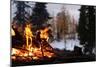 Hiking Boots Dry Out Next To A Campfire In The Wilderness-Hannah Dewey-Mounted Photographic Print