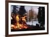 Hiking Boots Dry Out Next To A Campfire In The Wilderness-Hannah Dewey-Framed Photographic Print