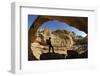 Hiking, Hickman Bridge, Capitol Reef National Park, Utah, USA, (Mr)-Norbert Eisele-Hein-Framed Photographic Print