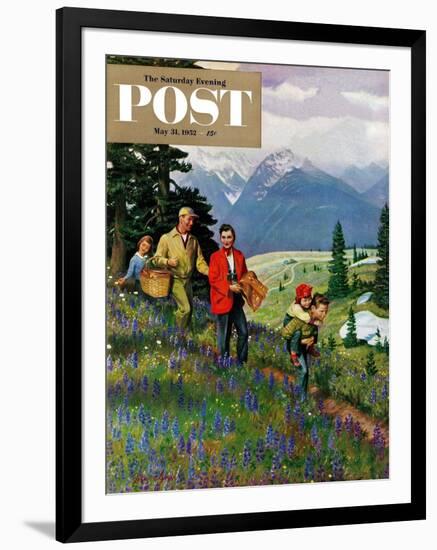 "Hiking in Mountains" Saturday Evening Post Cover, May 31, 1952-John Clymer-Framed Giclee Print