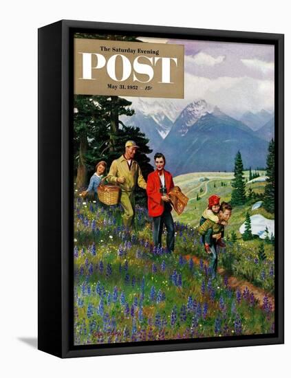 "Hiking in Mountains" Saturday Evening Post Cover, May 31, 1952-John Clymer-Framed Stretched Canvas