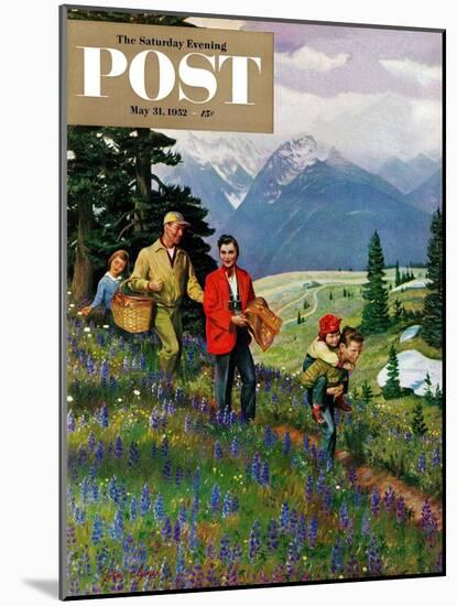 "Hiking in Mountains" Saturday Evening Post Cover, May 31, 1952-John Clymer-Mounted Giclee Print