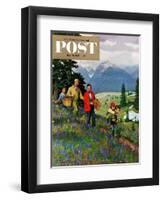 "Hiking in Mountains" Saturday Evening Post Cover, May 31, 1952-John Clymer-Framed Premium Giclee Print