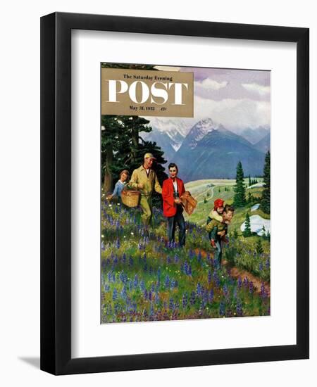 "Hiking in Mountains" Saturday Evening Post Cover, May 31, 1952-John Clymer-Framed Premium Giclee Print
