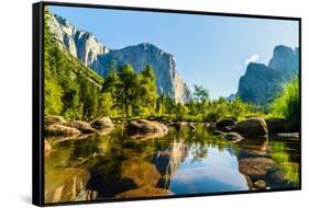 Hiking in Yosemite National Park in California-TravelShotz-Framed Stretched Canvas