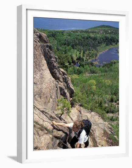 Hiking on the Beehive Trail, Maine, USA-Jerry & Marcy Monkman-Framed Premium Photographic Print