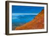 Hiking on the summit of Mt. Edgecumbe, Kruzof Island, Southeast Alaska-Mark A Johnson-Framed Photographic Print