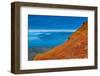 Hiking on the summit of Mt. Edgecumbe, Kruzof Island, Southeast Alaska-Mark A Johnson-Framed Photographic Print