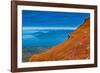 Hiking on the summit of Mt. Edgecumbe, Kruzof Island, Southeast Alaska-Mark A Johnson-Framed Photographic Print