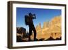 Hiking, Park Avenue, Arches National Park, Moab, Utah, USA, (Mr)-Norbert Eisele-Hein-Framed Photographic Print