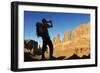 Hiking, Park Avenue, Arches National Park, Moab, Utah, USA, (Mr)-Norbert Eisele-Hein-Framed Photographic Print