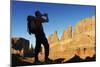 Hiking, Park Avenue, Arches National Park, Moab, Utah, USA, (Mr)-Norbert Eisele-Hein-Mounted Photographic Print