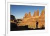 Hiking, Park Avenue, Arches National Park, Moab, Utah, USA, (Mr)-Norbert Eisele-Hein-Framed Photographic Print