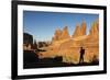 Hiking, Park Avenue, Arches National Park, Moab, Utah, USA, (Mr)-Norbert Eisele-Hein-Framed Photographic Print