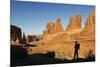 Hiking, Park Avenue, Arches National Park, Moab, Utah, USA, (Mr)-Norbert Eisele-Hein-Mounted Photographic Print