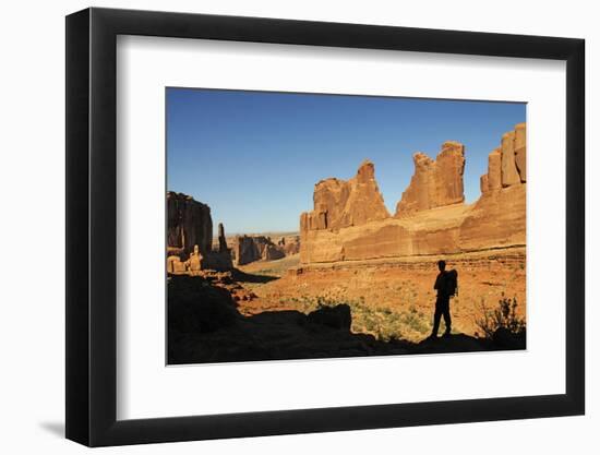 Hiking, Park Avenue, Arches National Park, Moab, Utah, USA, (Mr)-Norbert Eisele-Hein-Framed Photographic Print