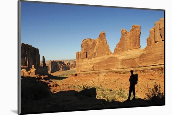 Hiking, Park Avenue, Arches National Park, Moab, Utah, USA, (Mr)-Norbert Eisele-Hein-Mounted Photographic Print
