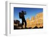 Hiking, Park Avenue, Arches National Park, Moab, Utah, USA, (Mr)-Norbert Eisele-Hein-Framed Photographic Print