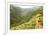 Hiking People on Hawaii, Waihee Ridge Trail, Maui, USA-Maridav-Framed Photographic Print