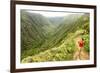 Hiking People on Hawaii, Waihee Ridge Trail, Maui, USA-Maridav-Framed Photographic Print