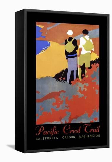 Hiking Poster-Vintage Lavoie-Framed Stretched Canvas