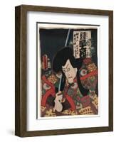 Hikyoku No Biwa No Hana Matsunami Kengyo Jitsuwa Akushichibyoe-Utagawa Kunisada-Framed Giclee Print