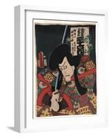 Hikyoku No Biwa No Hana Matsunami Kengyo Jitsuwa Akushichibyoe-Utagawa Kunisada-Framed Giclee Print