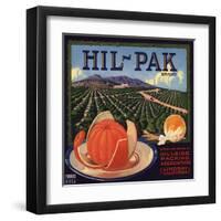 Hil Pak Brand - Lindsay, California - Citrus Crate Label-Lantern Press-Framed Art Print