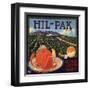 Hil Pak Brand - Lindsay, California - Citrus Crate Label-Lantern Press-Framed Art Print