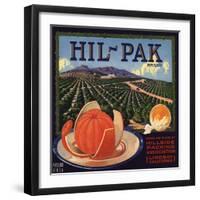 Hil Pak Brand - Lindsay, California - Citrus Crate Label-Lantern Press-Framed Art Print