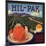 Hil Pak Brand - Lindsay, California - Citrus Crate Label-Lantern Press-Mounted Art Print