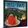 Hil Pak Orange Label - Lindsay, CA-Lantern Press-Mounted Art Print
