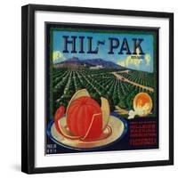 Hil Pak Orange Label - Lindsay, CA-Lantern Press-Framed Art Print