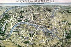 Map of Paris During the Period of the "Grands Travaux" by Baron Georges Haussmann 1864-Hilaire Guesnu-Stretched Canvas