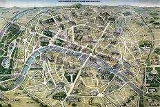 Map of Paris During the Period of the "Grands Travaux" by Baron Georges Haussmann 1864-Hilaire Guesnu-Stretched Canvas