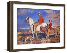 Hilda and Mary at Studland Bay, Dorset-George Spencer Watson-Framed Giclee Print