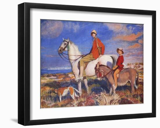 Hilda and Mary at Studland Bay, Dorset-George Spencer Watson-Framed Giclee Print