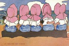 Girls Padding in the Sea-Hilda Dix Sandford-Mounted Art Print