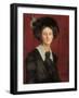 Hilda in a Black Hat, 1909 (Oil on Canvas)-George Spencer Watson-Framed Giclee Print