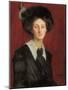 Hilda in a Black Hat, 1909 (Oil on Canvas)-George Spencer Watson-Mounted Giclee Print