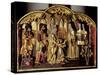 Hildegard Altarpiece Depicting the Arrival of Saint Hildegard of Bingen (1098-1179) with Her…-German School-Stretched Canvas