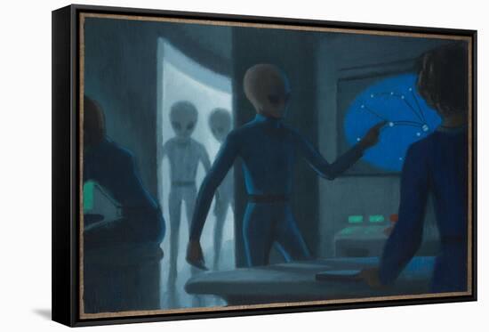 Hill Alien Abduction-Michael Buhler-Framed Stretched Canvas