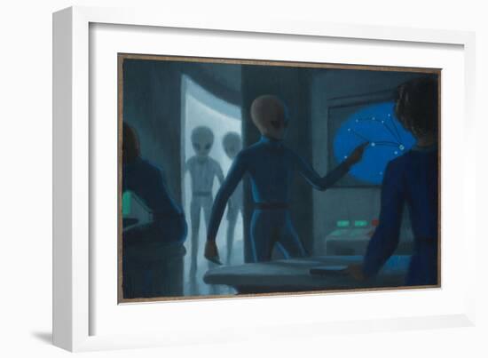 Hill Alien Abduction-Michael Buhler-Framed Art Print