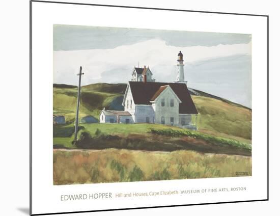 Hill and Houses Cape Elizabeth Maine-Edward Hopper-Mounted Art Print