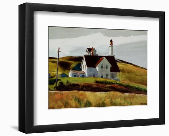 Hill and Houses Cape Elizabeth Maine-Edward Hopper-Framed Art Print