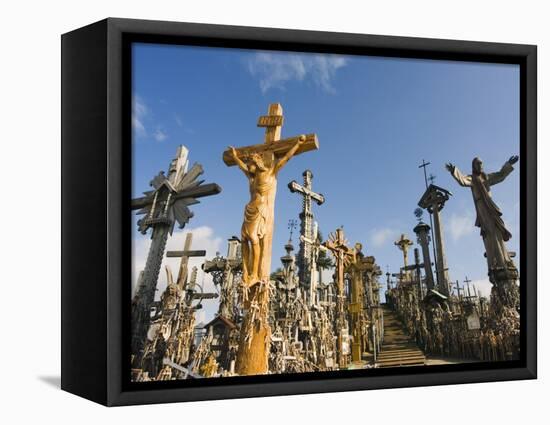 Hill of Crosses (Kryziu Kalnas), Thousands of Memorial Crosses, Lithuania, Baltic States-Christian Kober-Framed Stretched Canvas