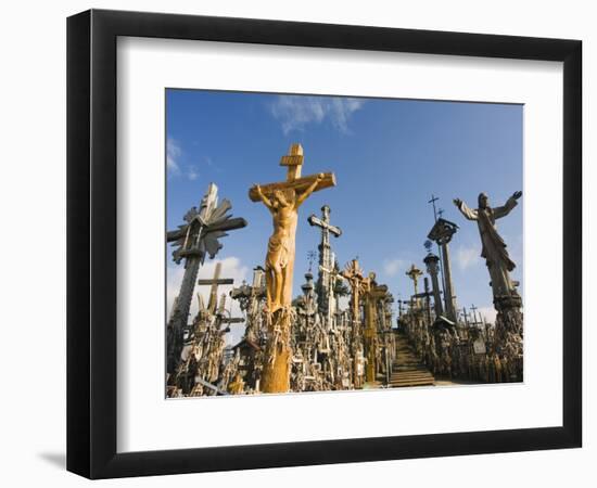 Hill of Crosses (Kryziu Kalnas), Thousands of Memorial Crosses, Lithuania, Baltic States-Christian Kober-Framed Photographic Print