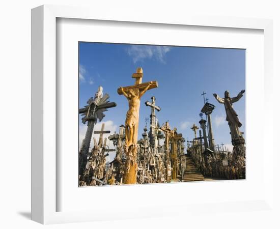 Hill of Crosses (Kryziu Kalnas), Thousands of Memorial Crosses, Lithuania, Baltic States-Christian Kober-Framed Photographic Print