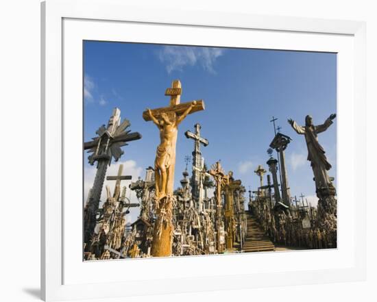 Hill of Crosses (Kryziu Kalnas), Thousands of Memorial Crosses, Lithuania, Baltic States-Christian Kober-Framed Photographic Print