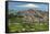 Hill Town with Backdrop of Snowy Volcano Mount Etna, Gangi, Palermo Province-Rob Francis-Framed Stretched Canvas